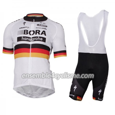 Tenue Maillot + Cuissard à Bretelles 2017 Bora-Hansgrohe Championnats de Allemagne